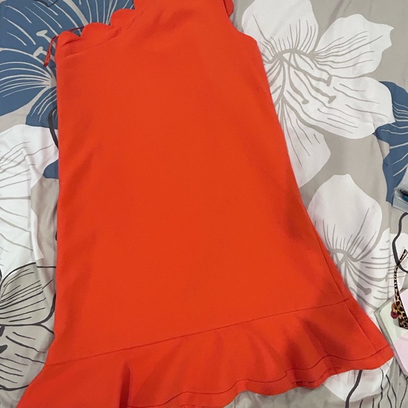 VICTORIA BECKHAM • Orange One Shoulder Dress • sz Small • - Picture 4 of 11